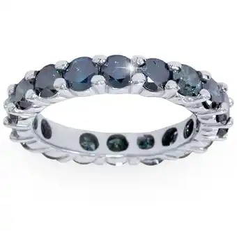Walmart Pompeii 3ct Blue Diamond Eternity Ring 14K White Gold (Blue,I1) offer
