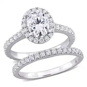 Walmart Created Forever Women's 2 1/3 CT Lab Created Diamond 14K White Gold Bridal Ring Set (G-H, VS1-VS2) offer