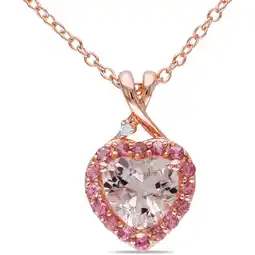 Walmart Everly Women's Morganite and Tourmaline Rose Gold Plated Necklace offer