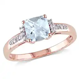 Walmart Everly Women's Aquamarine 10k Rose Gold Ring offer