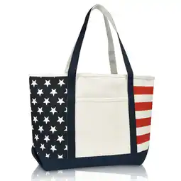 Walmart DALIX Striped Boat Bag Premium Cotton Canvas Tote Red White Blue USA Stars Stripes 4th of July offer