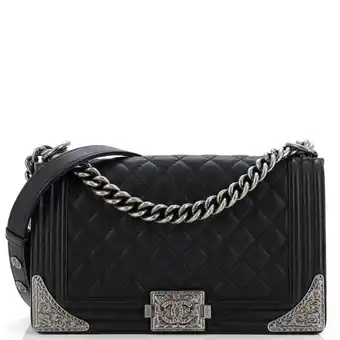 Walmart Pre-Owned Paris-Dallas Boy Flap Bag Quilted Calfskin with Metal Adornments Old Medium By Rebag offer