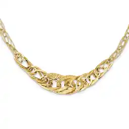 Walmart Diamond2Deal 14k Yellow Gold Textured Fancy Link Necklace for Women 18 offer