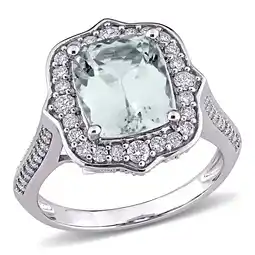Walmart Everly Women's Aquamarine 14k White Gold Ring offer