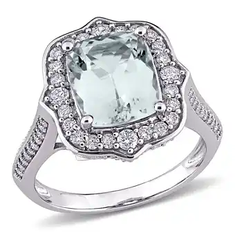 Walmart Everly Women's Aquamarine 14k White Gold Ring offer