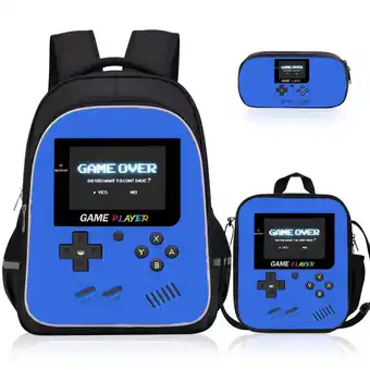 Walmart Inadays Backpacks for School 3 Pcs Gamer Bookbag with Lunch Box & Pencil Pouch Set offer