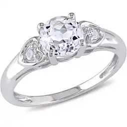 Walmart Everly Women's Topaz and Diamond 10K White Gold Engagement Ring offer