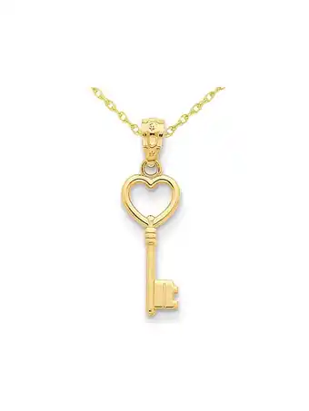 Walmart 14K Yellow Gold Key Heart Pendant Necklace with Chain offer