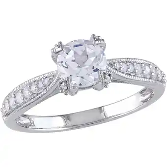Walmart Everly Women's Diamond and Created Sapphire Sterling Silver Engagement Ring offer