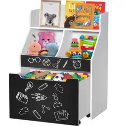 Walmart GDLF Kids Toy Storage Organizer Toy Box for Girls Boys with Wheels and Open Bookshelf offer