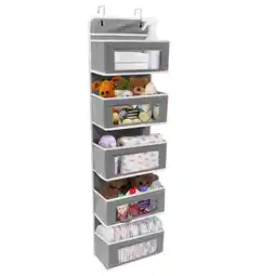 Walmart Kusmil Over Door Hanging Organizer 5 Pockets Wall Closet Hanging Storage Bag for Bedroom Bathroom offer