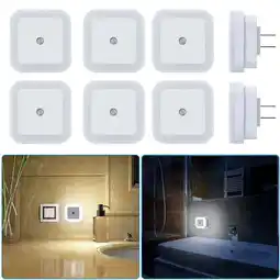 Walmart Set of 8 LED Night Light with Auto Dusk to Dawn Sensor Plug In Wall Square Light offer