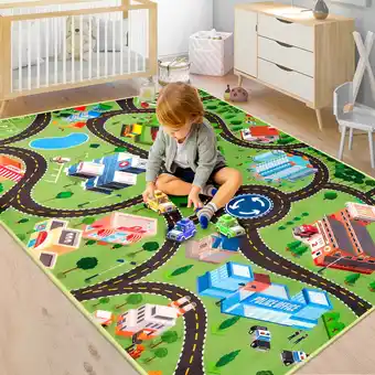 Walmart Nefoso Kids Play Rug, Car Road Kids Play Mat 3ft x 5ft Area Rug for Indoor, Age Group 3+ offer