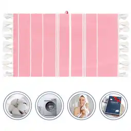 Walmart SEMAXE Pink Beach Towel (36 x 74), 100% Cotton, Turkish Style Towel, Yoga Towel, Travel Towel offer