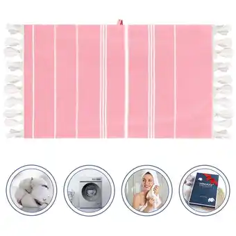 Walmart SEMAXE Pink Beach Towel (36 x 74), 100% Cotton, Turkish Style Towel, Yoga Towel, Travel Towel offer