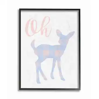 Walmart Stupell Oh Deer Plaid Cutout Framed Giclee Art 11 x 14 offer