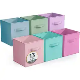 Walmart Sorbus Fabric 6-Compartment Storage Bins with Handles, Set of 2, 6-Pack offer