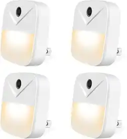 Walmart delpattern 4 Pack LED Night Lights with Light Sensors Plug in Night Lights for Kids Warm Light offer