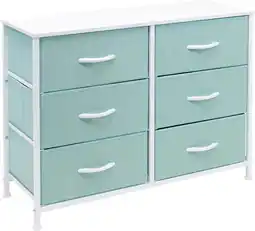 Walmart Sorbus Dresser Storage Chest Organizer Nightstand - 6 Drawers Aqua offer