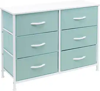 Walmart Sorbus Dresser Storage Chest Organizer Nightstand - 6 Drawers Aqua offer