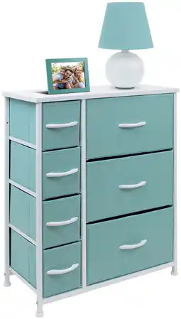 Walmart 7 Drawers Chest Dresser - Aqua offer