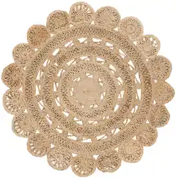 Walmart SAFAVIEH Natural Fiber Jannah Solid Braided Jute Area Rug, Natural, 4' x 4' Round offer