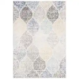 Walmart SAFAVIEH Madison Leighton Geometric Area Rug, Ivory/Blue, 4' x 6' offer