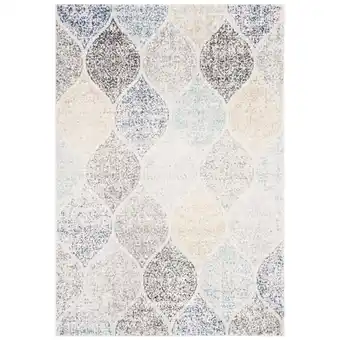 Walmart SAFAVIEH Madison Leighton Geometric Area Rug, Ivory/Blue, 4' x 6' offer
