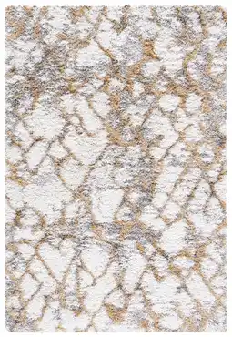 Walmart SAFAVIEH Horizon Milica Abstract Shag Area Rug, Ivory/Gold, 8' x 10' offer