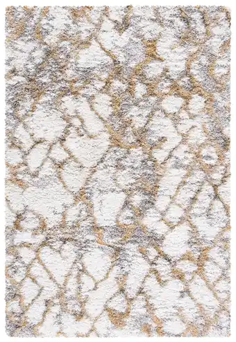 Walmart SAFAVIEH Horizon Milica Abstract Shag Area Rug, Ivory/Gold, 8' x 10' offer