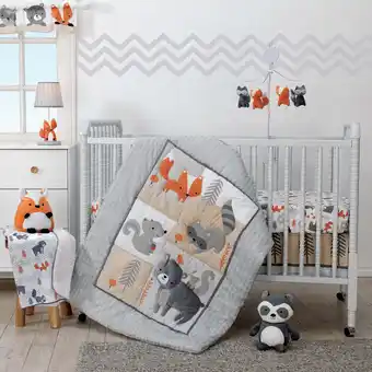Walmart Bedtime Originals Acorn 3-Piece Crib Bedding Set - Gray, Animals, Woodland offer