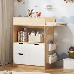 Walmart Linor 2 Drawer Diaper Baby Changing Table, White offer