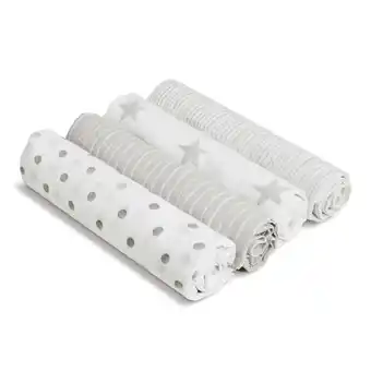 Walmart Aden + Anais Essentials, Cotton Muslin Swaddle Blanket, Dusty, Unisex, Infants, 4-Pack offer