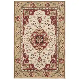 Walmart SAFAVIEH Easy Care Todor Medallion Area Rug, Creme/Red, 3' x 5' offer