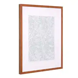 Walmart Home Decor Collection Green Printed Framed Floral Pattern on Linen Wall Art offer