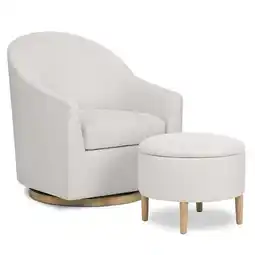 Walmart Evolur Luna Swivel Glider & Ottoman, Taupe offer