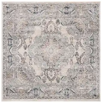 Walmart SAFAVIEH Oregon Ethelinda Floral Bordered Area Rug, Beige/Grey, 5'3 x 5'3 Square offer