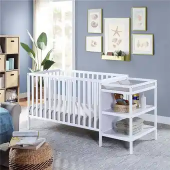 Walmart Suite Bebe Palmer Crib & Changer Combo, White offer