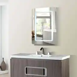 Walmart Bellaterra Home 24 in. Rectangular LED Bordered Illuminated Mirror with Bluetooth Speakers offer