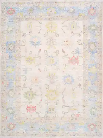 Walmart Pasargad Home Oushak Collection Hand-Knotted Wool Ivory Area Rug-10' 3'' X 13' 0'' offer