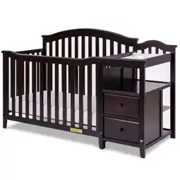 Walmart AFG Baby Furniture Kali 4-in-1 Convertible Crib and Changer with Toddler Guardrail Espresso offer