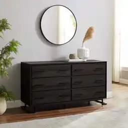 Walmart Walker Edison Contemporary Angle-Leg 6-Drawer Dresser, Charcoal offer