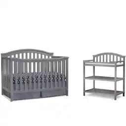 Walmart Home Square Collection 4-in-1 Convertible Crib with Changing Table, Gray offer