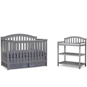 Walmart Home Square Collection 4-in-1 Convertible Crib with Changing Table, Gray offer