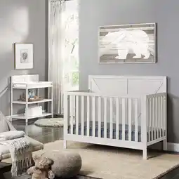 Walmart Suite Bebe Barnside 4-in-1 Convertible Crib in Washed Gray offer