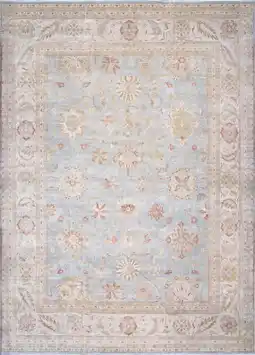 Walmart Pasargad Home Sultanabad 16' x 22' Hand-Knotted Lamb's Wool Light Blue/Ivory Rug - All Ages, Indoors offer