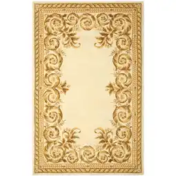 Walmart SAFAVIEH Naples Mladen Floral Bordered Wool Area Rug, Multi/Ivory, 4' x 6' offer
