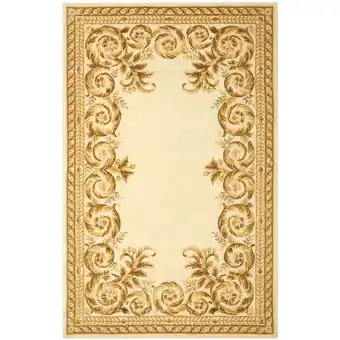Walmart SAFAVIEH Naples Mladen Floral Bordered Wool Area Rug, Multi/Ivory, 4' x 6' offer