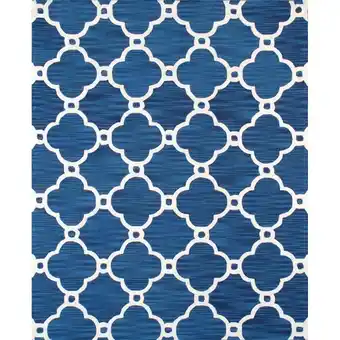 Walmart Pasargad Home Transitional 8' x 10' Hand-Tufted Lamb's Wool Navy/Ivory Rug - All Ages, Indoors offer