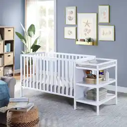 Walmart Bedroom Furniture Palmer 3-in-1 Convertible Crib and Changer Combo White,Cribs offer